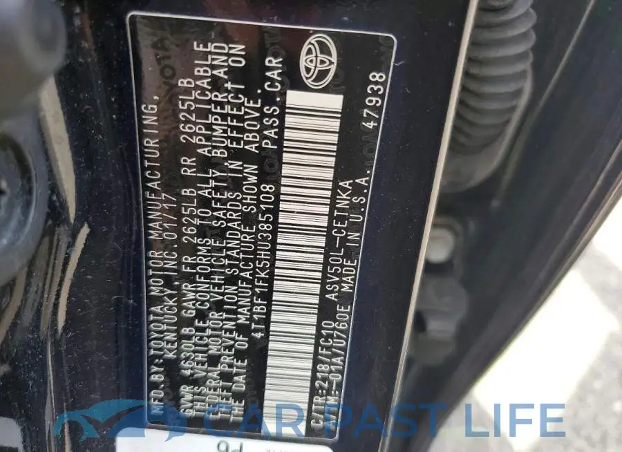 4T1BF1FK5HU385108# 12