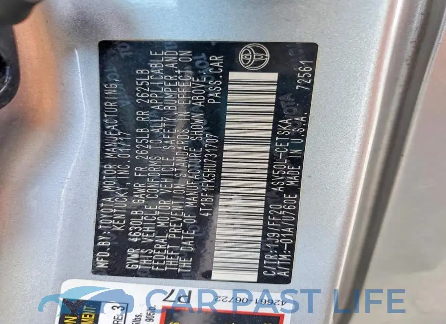 4T1BF1FK5HU731707# 13