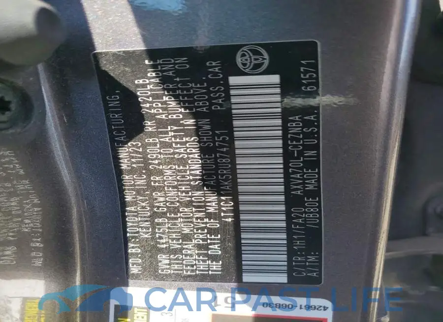 4T1C11AK5RU874751# 12