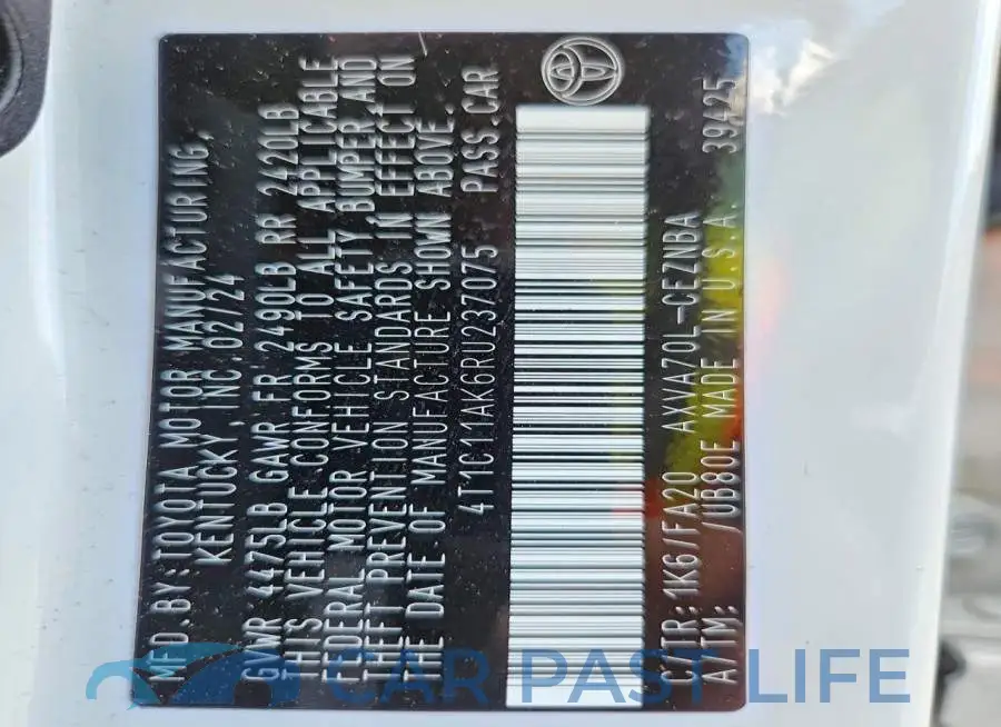4T1C11AK6RU237075# 13