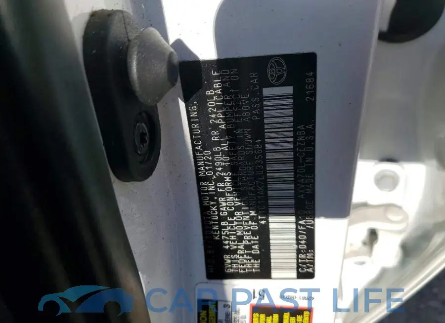 4T1C11AK7LU335684# 12