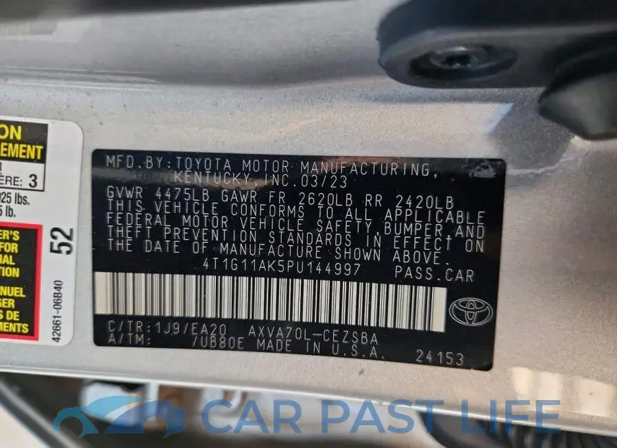 4T1G11AK5PU144997# 12