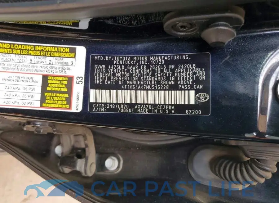 4T1K61AK7MU515228# 12