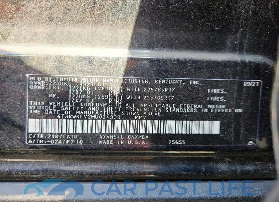 4T3RWRFV2MU034939# 13