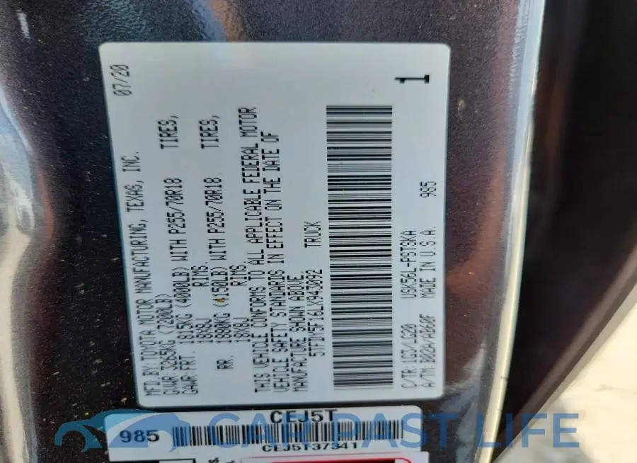 5TFDY5F16LX943092# 12
