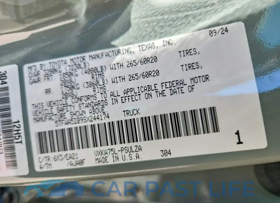5TFWA5DB9SX244174# 13