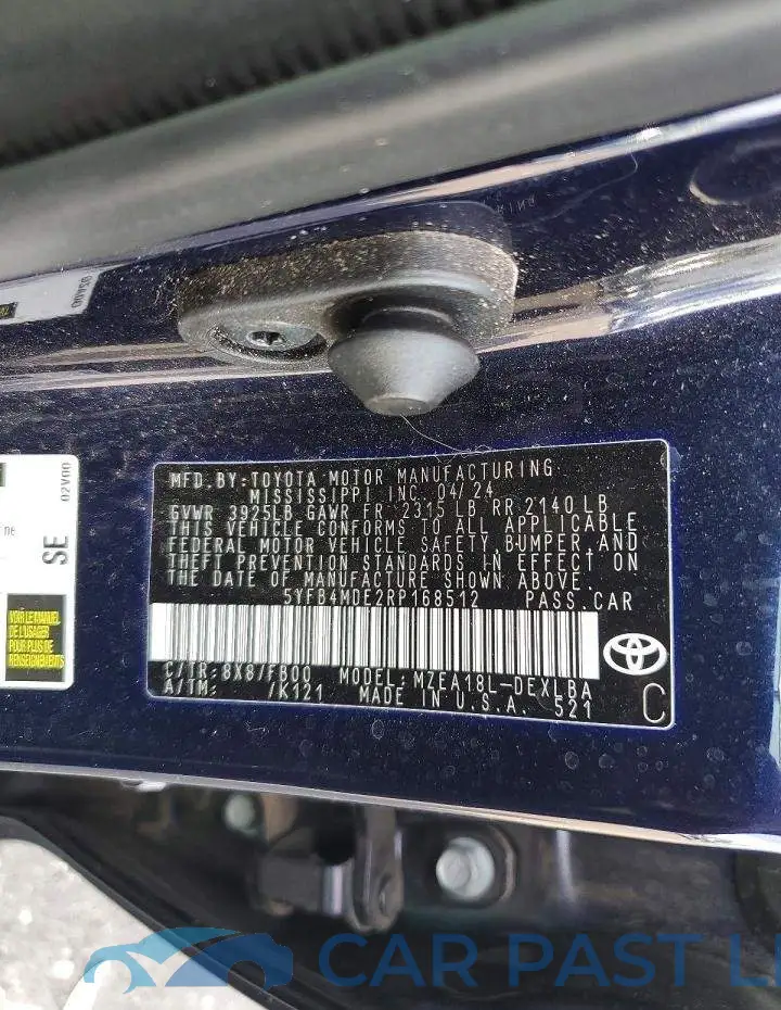5YFB4MDE2RP168512# 12