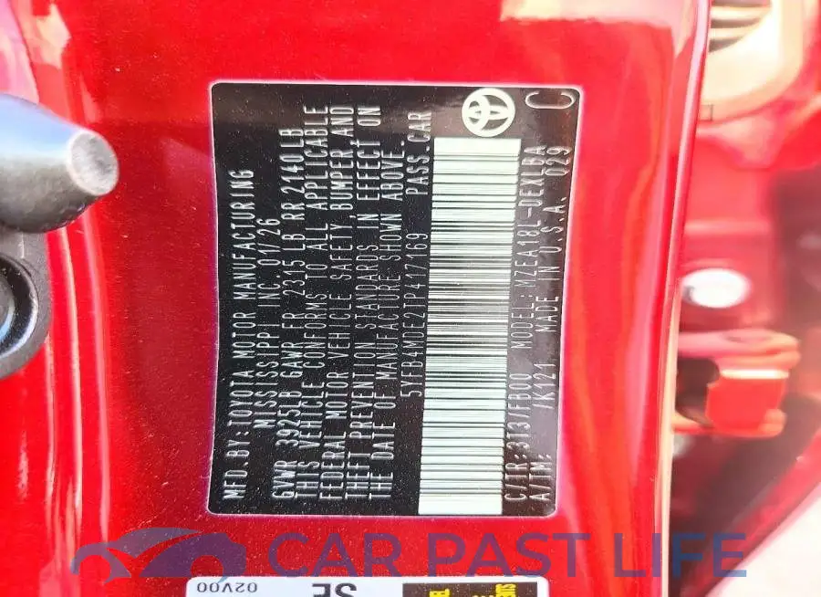 5YFB4MDE2TP417169# 12