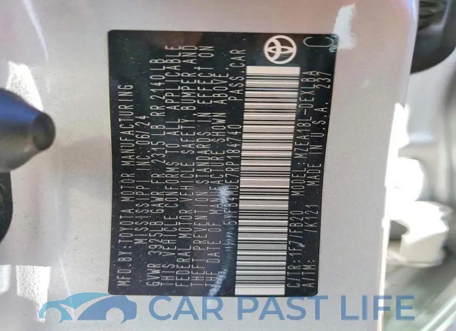 5YFB4MDE7RP184740# 12