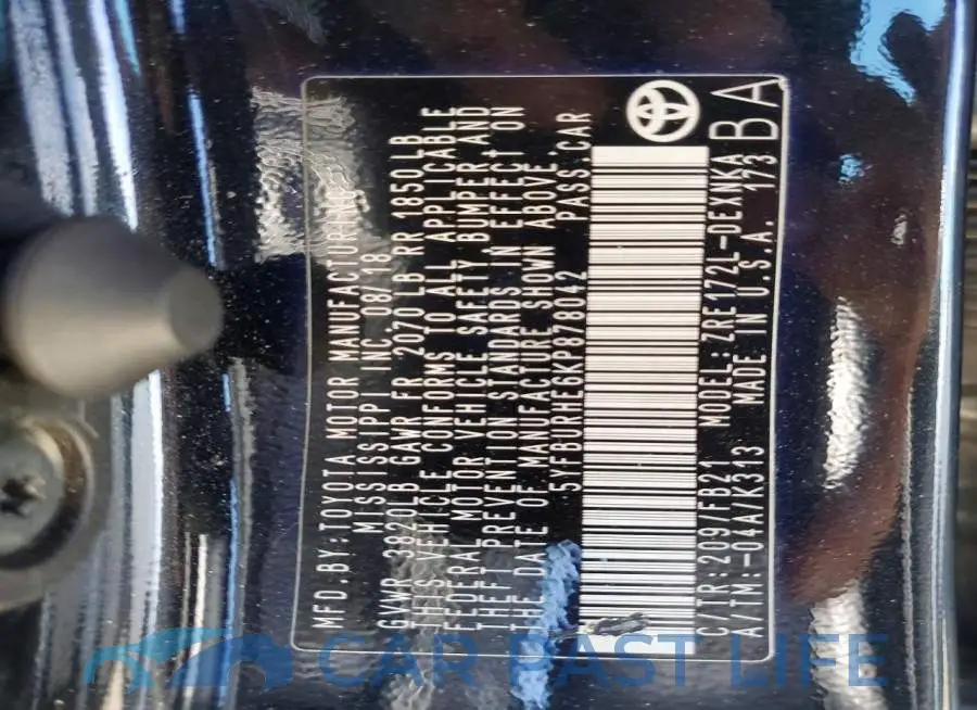 5YFBURHE6KP878042# 12