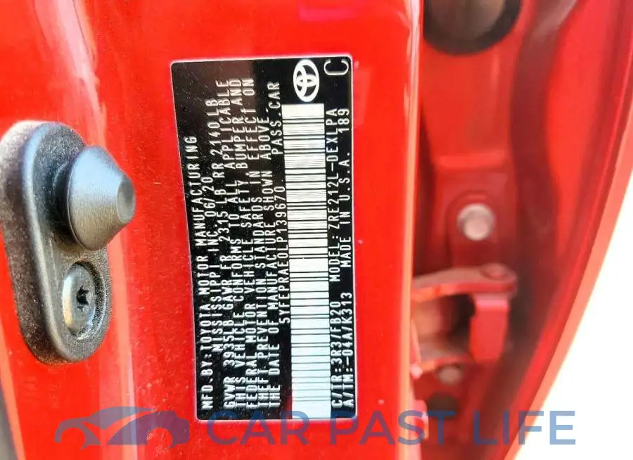 5YFEPRAE0LP139670# 12