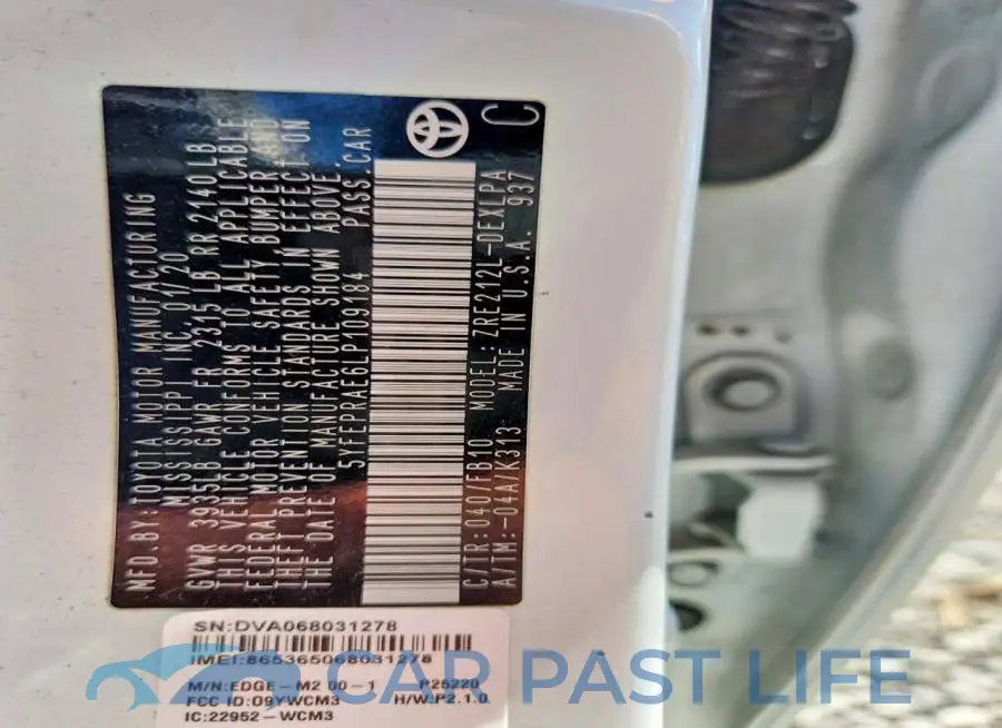 5YFEPRAE6LP109184# 12