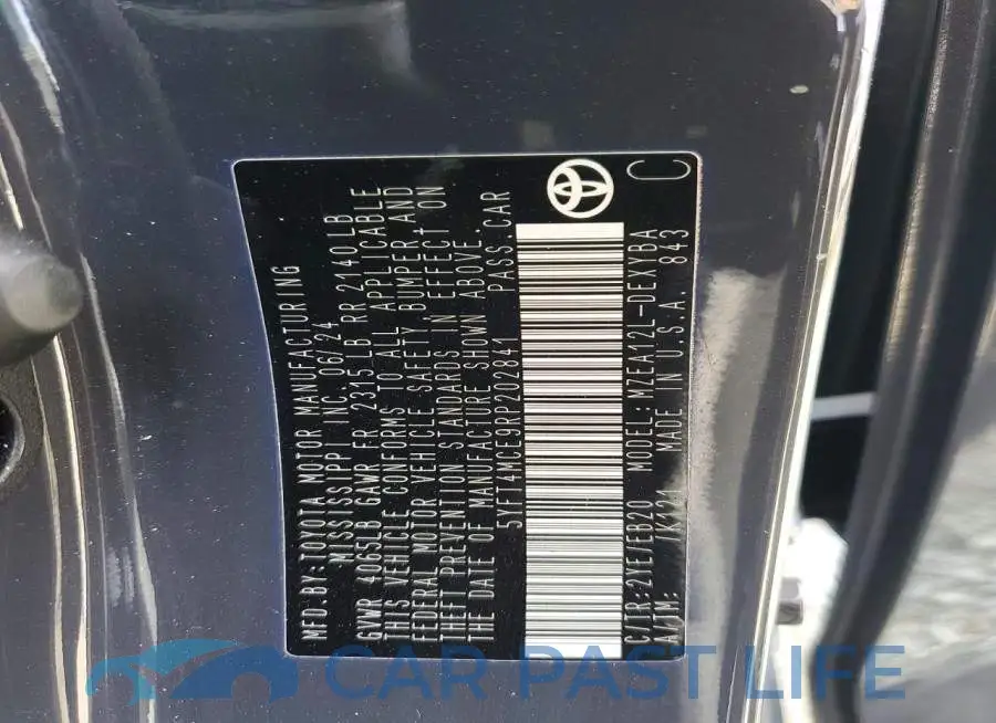 5YFT4MCE9RP202841# 12
