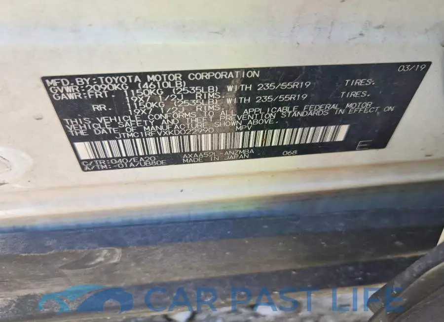 JTMC1RFVXKD022990# 14