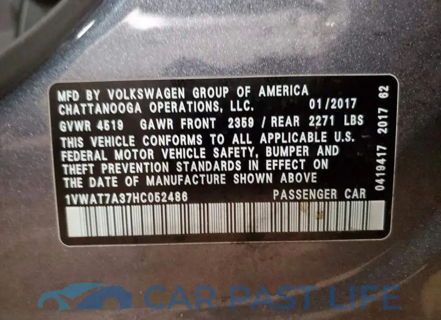 1VWAT7A37HC052486# 12