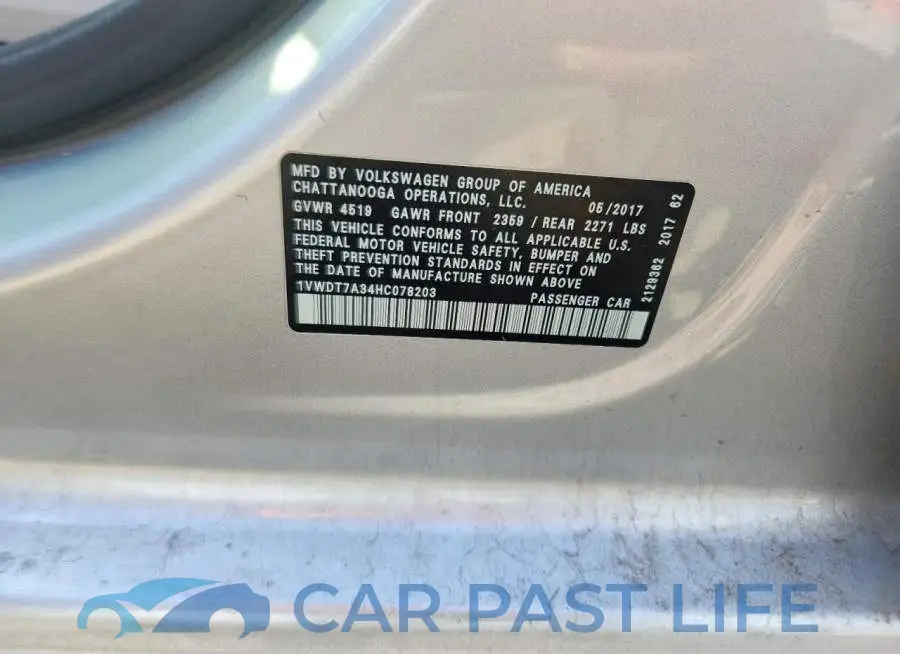 1VWDT7A34HC078203# 13