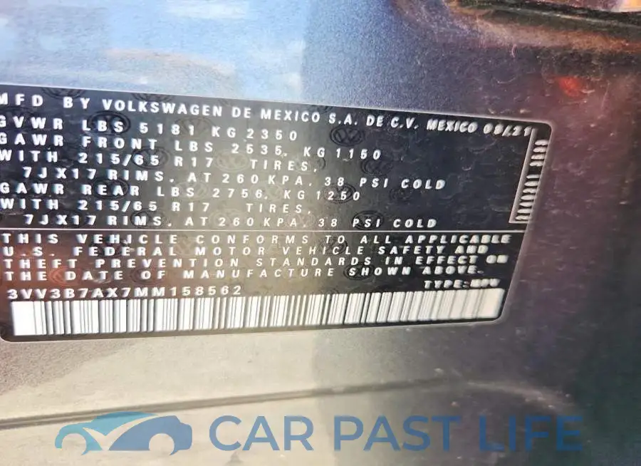 3VV3B7AX7MM158562# 13