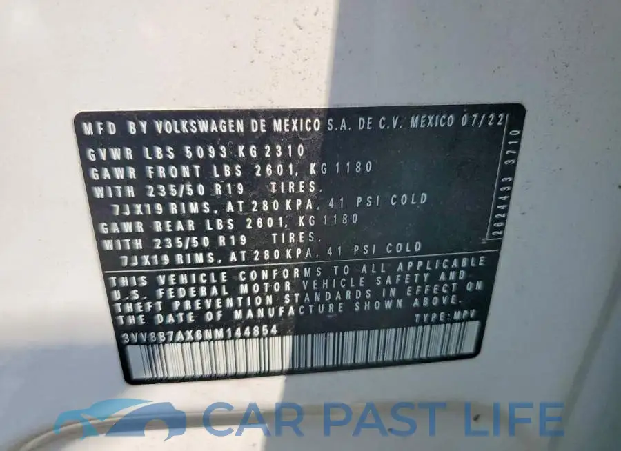 3VV8B7AX6NM144854# 13