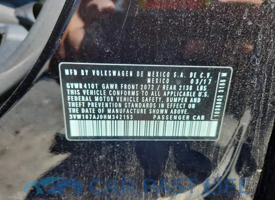 3VW167AJ0HM342153# 12