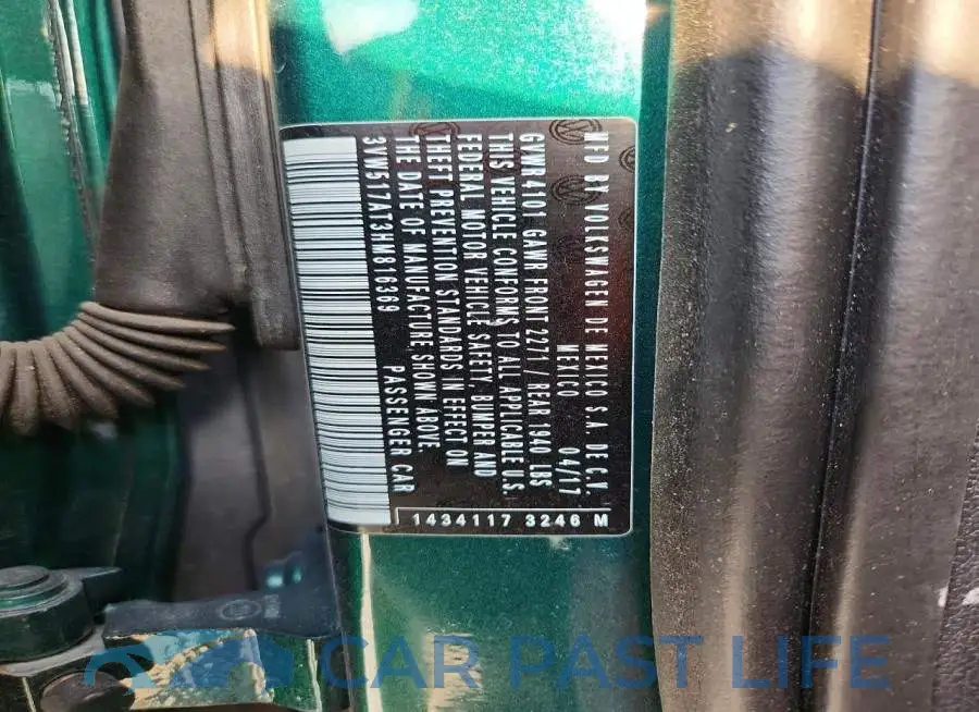 3VW517AT3HM816369# 12