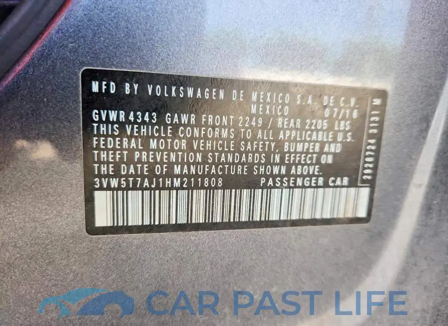 3VW5T7AJ1HM211808# 12