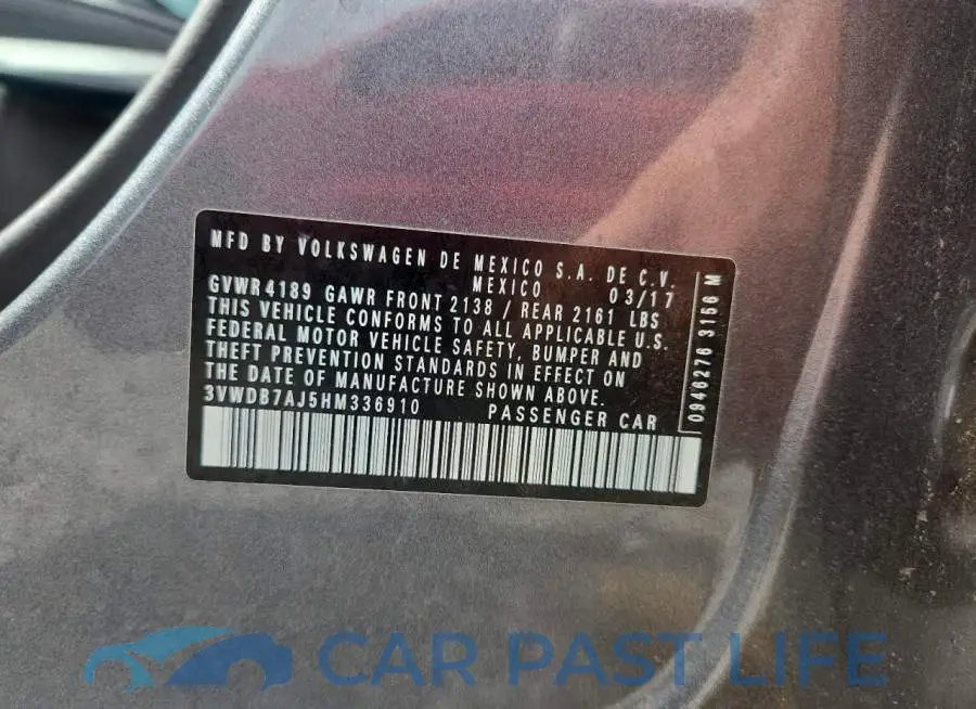 3VWDB7AJ5HM336910# 12