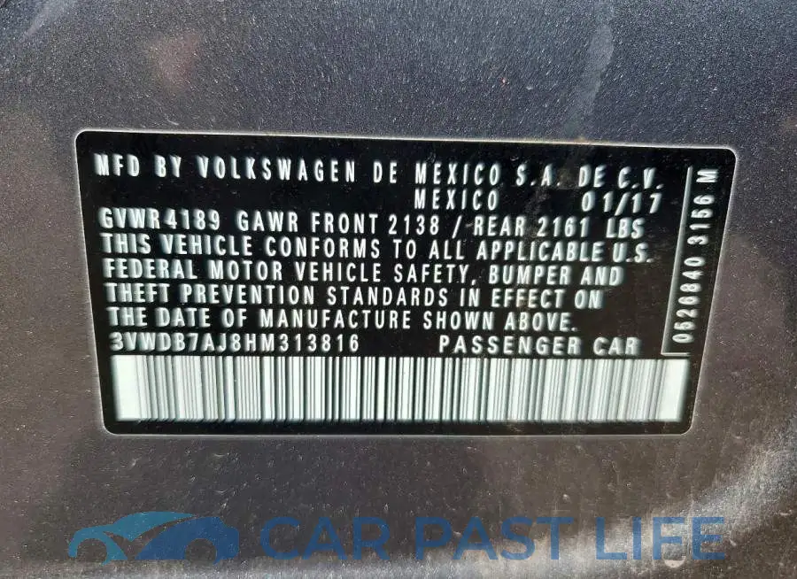 3VWDB7AJ8HM313816# 12