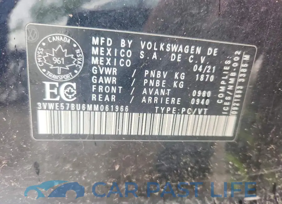 3VWE57BU6MM061966# 13