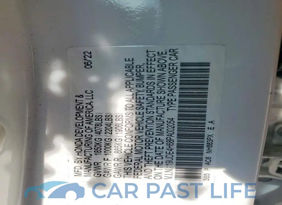 19UDE4H68PA002054# 12