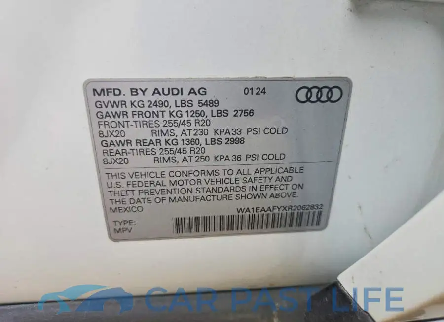 WA1EAAFYXR2062832# 12