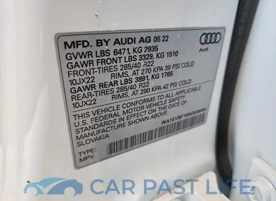 WA1EVBF16ND026454# 12