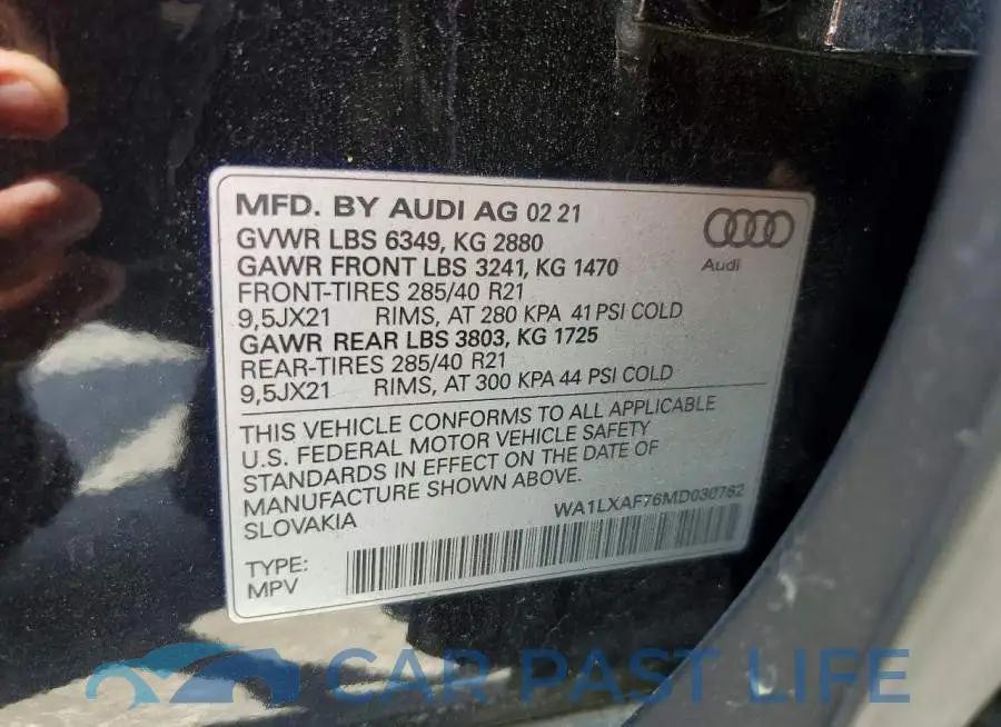 WA1LXAF76MD030762# 13