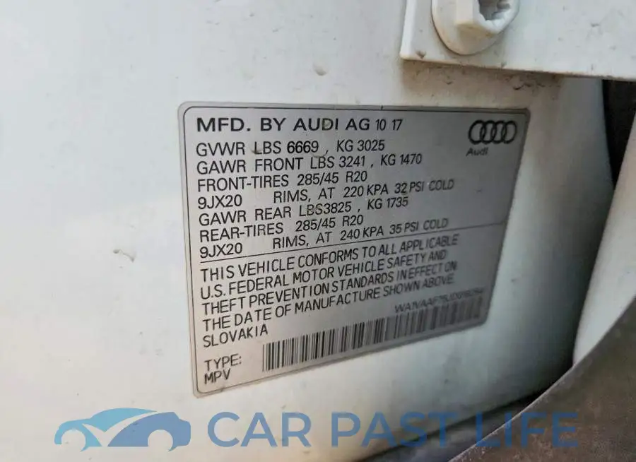 WA1VAAF75JD018284# 14