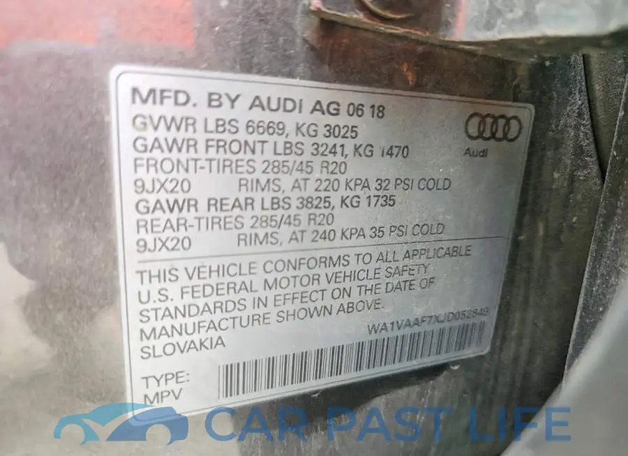 WA1VAAF7XJD052849# 13