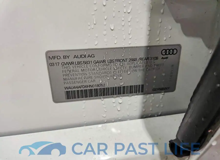WAU44AFD6HN018052# 12