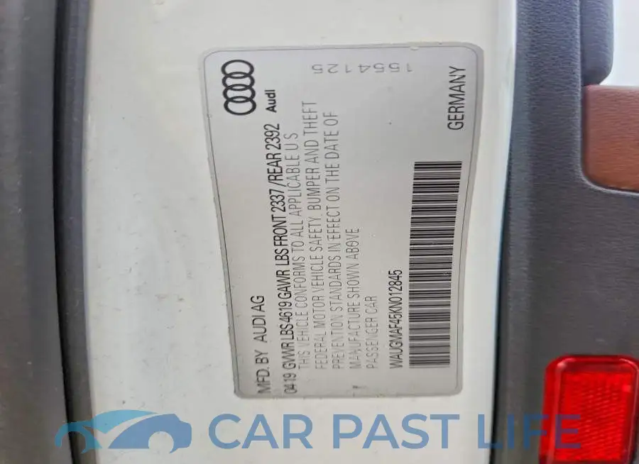 WAUGMAF45KN012845# 12