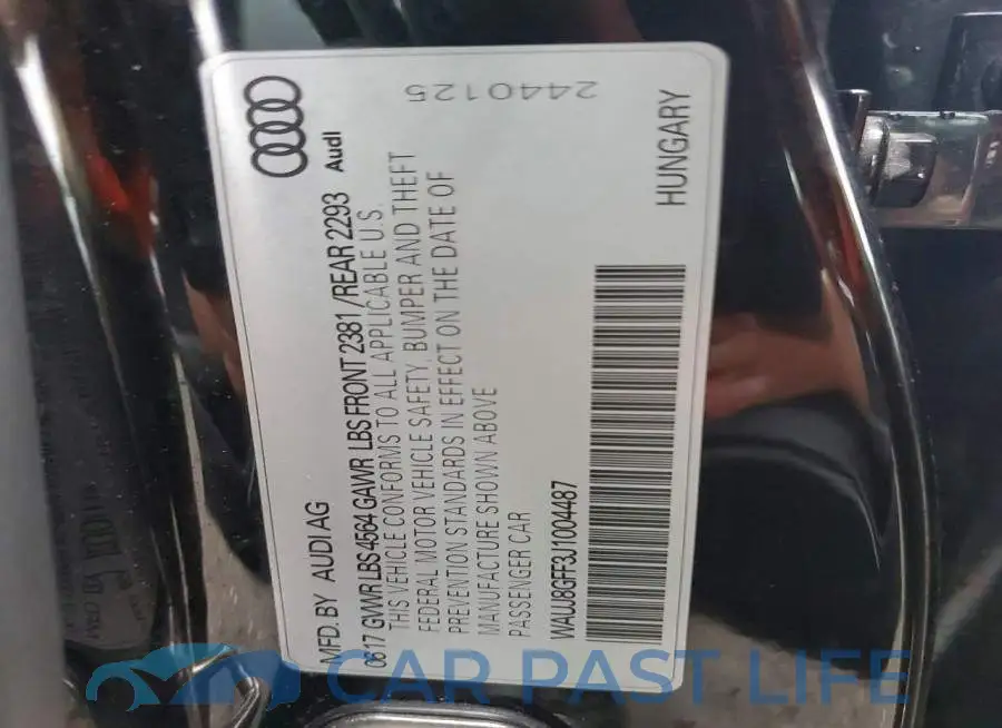 WAUJ8GFF3J1004487# 12