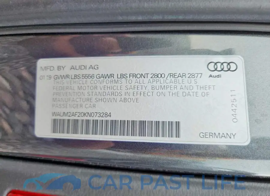 WAUM2AF20KN073284# 12