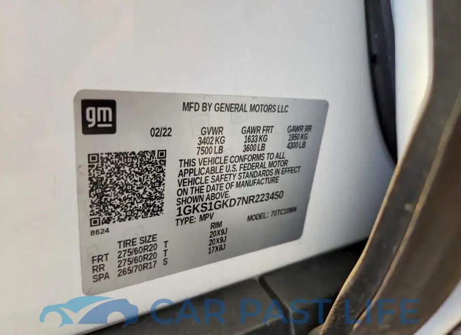 1GKS1GKD7NR223450# 14