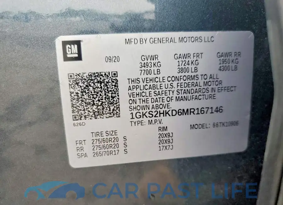 1GKS2HKD6MR167146# 13