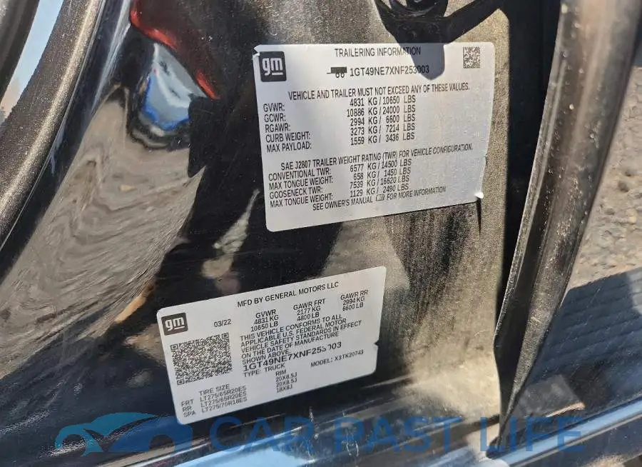 1GT49NE7XNF253003# 12