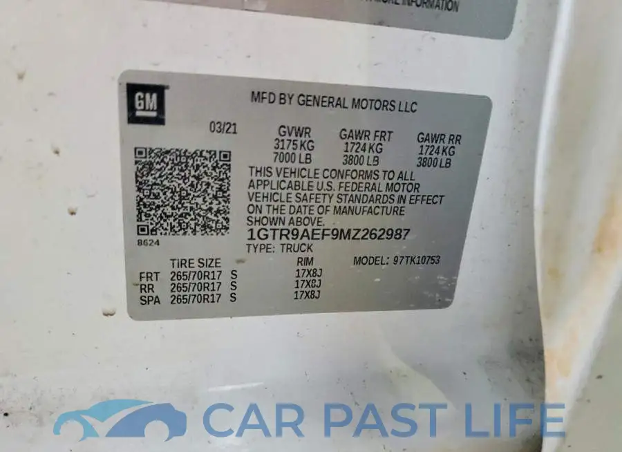 1GTR9AEF9MZ262987# 12
