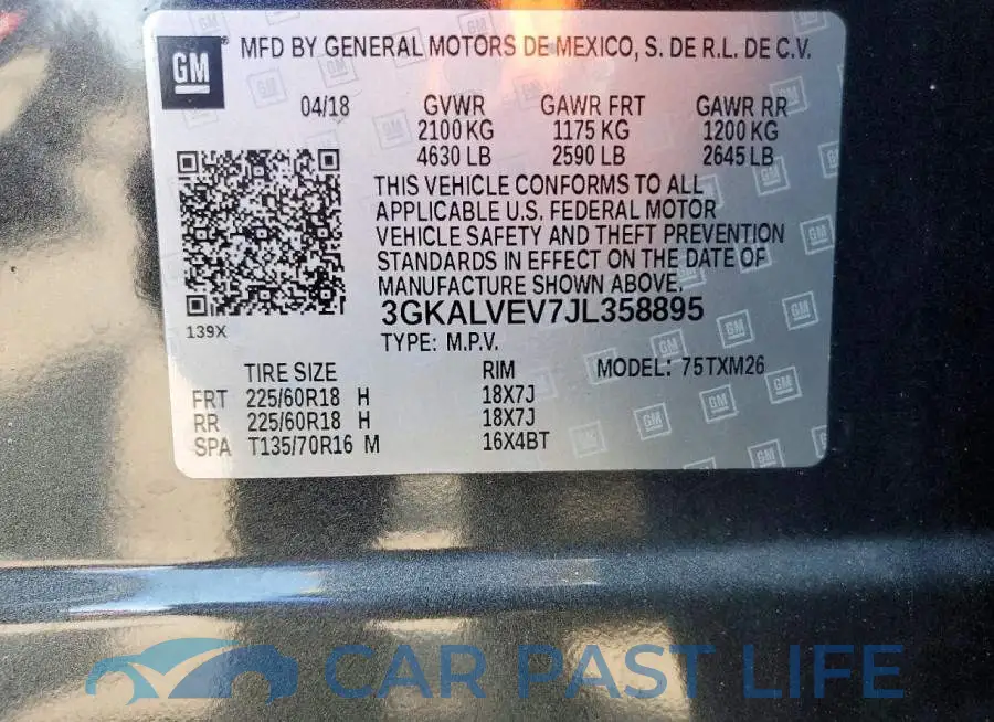 3GKALVEV7JL358895# 13