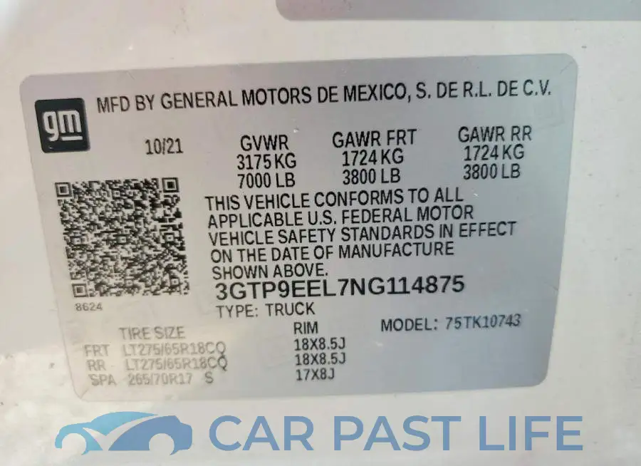 3GTP9EEL7NG114875# 12