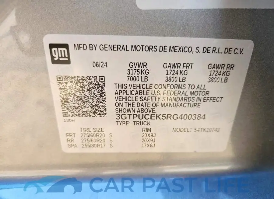 3GTPUCEK5RG400384# 13