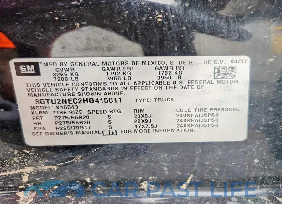 3GTU2NEC2HG415811# 12