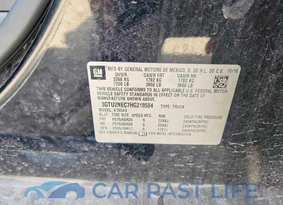 3GTU2NEC7HG218584# 13