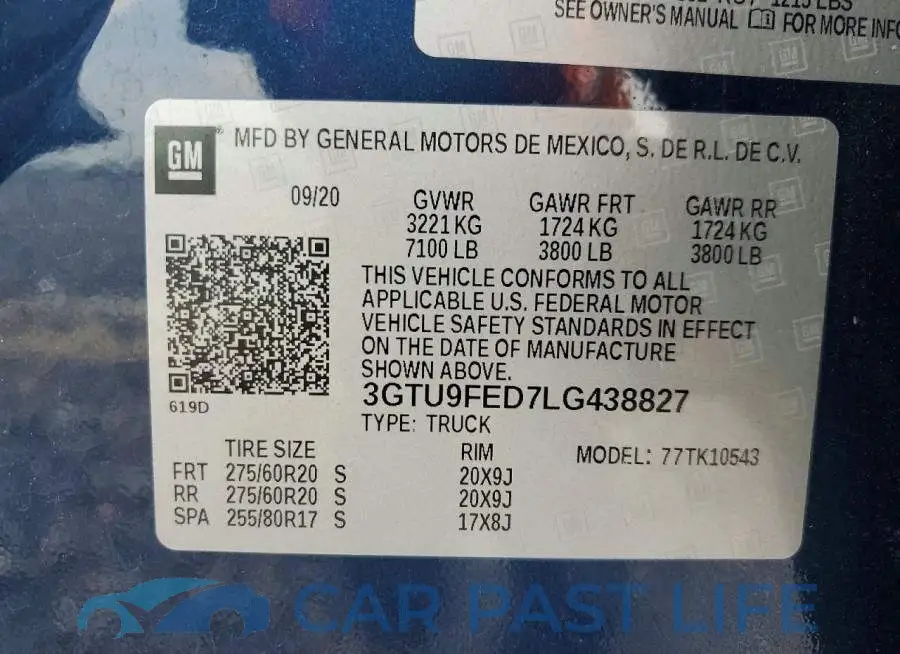 3GTU9FED7LG438827# 13