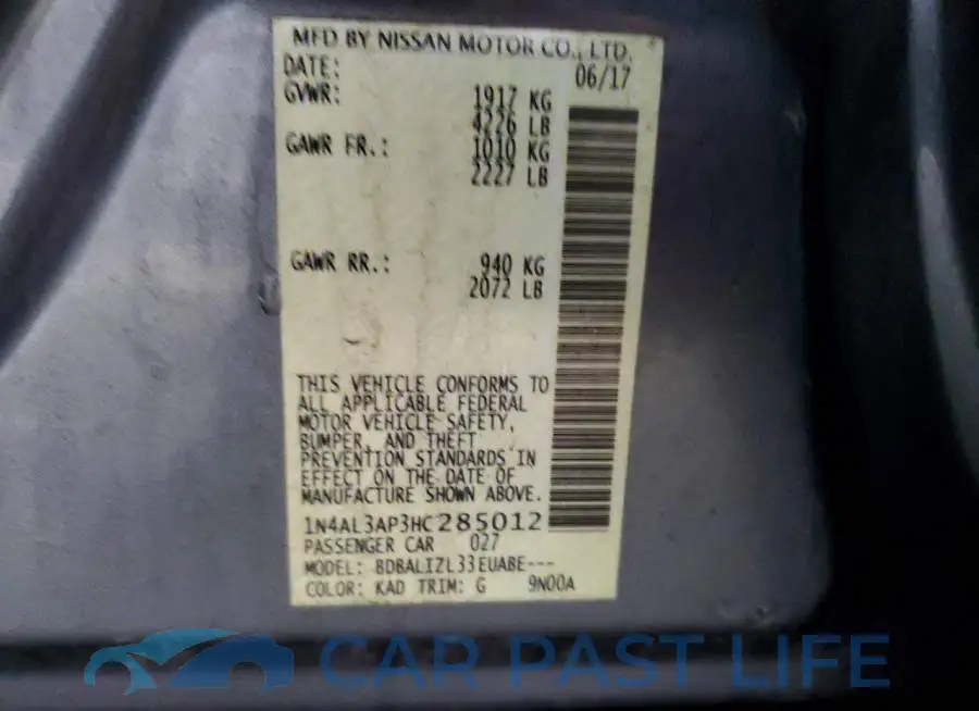 1N4AL3AP3HC285012# 13