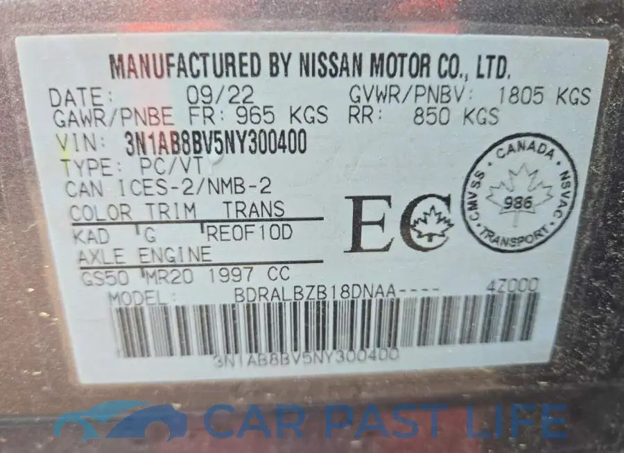 3N1AB8BV5NY300400# 12